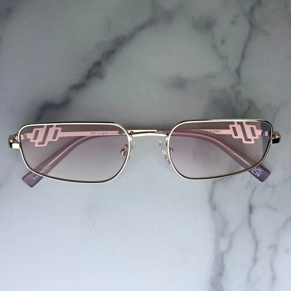 LeSpec METAGALACTIC Sunglasses Metal Gold Frame Lilac Lenses 55-20-145 Unisex - Picture 5 of 12